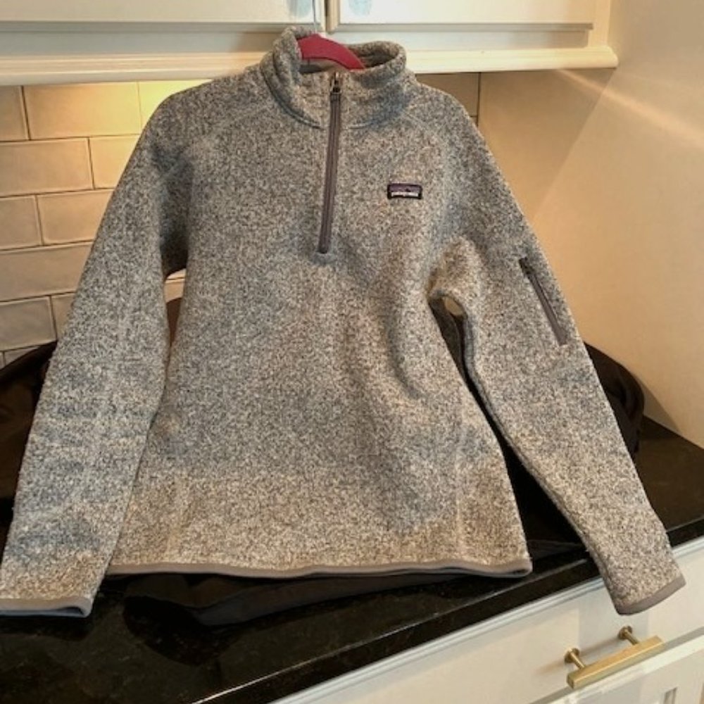 Girls Size 12 (Large) Birch White 1/4 Zip Fleece